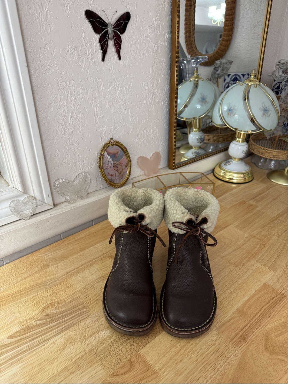 Cozy Duckfeet Arhus Dark Brown Leather Shearling Cuff Ankle Boots EU 38 Outdoor